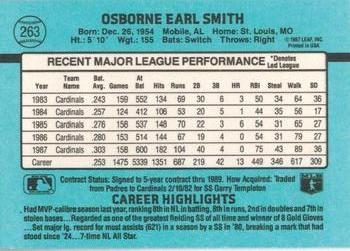 1988 Donruss #263 Ozzie Smith Back