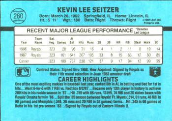 1988 Donruss #280 Kevin Seitzer Back