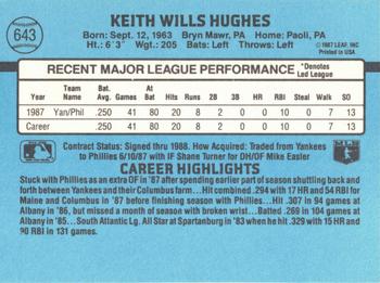 1988 Donruss #643 Keith Hughes Back