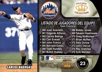 1998 Pacific - Team Checklists #23 Rey Ordonez / Carlos Baerga Back
