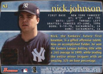 2000 Bowman - Autographs #NJ Nick Johnson Back