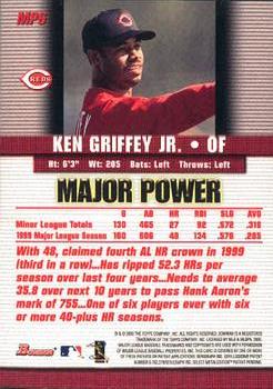 2000 Bowman - Major Power #MP6 Ken Griffey Jr. Back