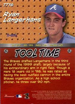 2000 Bowman - Tool Time #TT16 Ryan Langerhans  Back