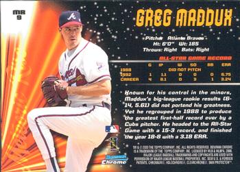 2000 Bowman Chrome - Meteoric Rise #MR9 Greg Maddux  Back