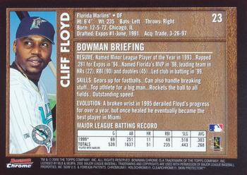 2000 Bowman Chrome - Retro/Future #23 Cliff Floyd  Back