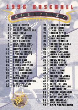 1996 Stadium Club - Checklists #NNO Checklist Series 1: 1-113 Front