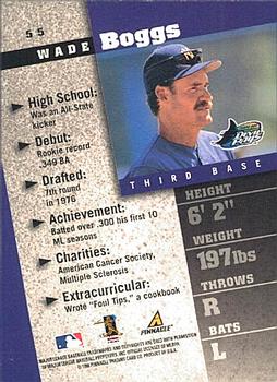 1998 Pinnacle Inside #55 Wade Boggs Back