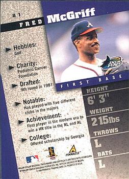 1998 Pinnacle Inside #81 Fred McGriff Back