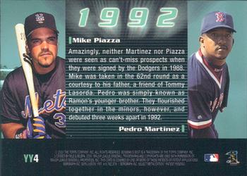 2000 Bowman's Best - Year by Year #YY4 Mike Piazza / Pedro Martinez  Back