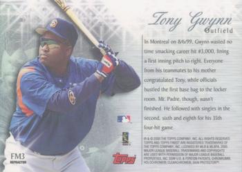 2000 Finest - Finest Moments Refractors #FM3 Tony Gwynn  Back