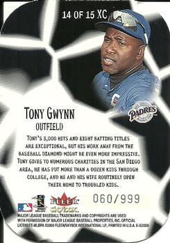 2000 Fleer E-X - E-Xceptional Green #14 XC Tony Gwynn  Back