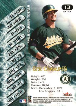 2000 Fleer Gamers - Extra #13 Eric Chavez  Back