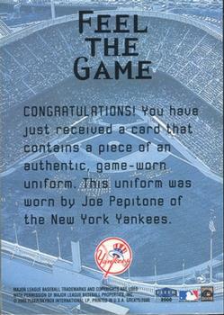 2000 Fleer Greats of the Game - Feel the Game Yankees Clippings #NNO Joe Pepitone Back