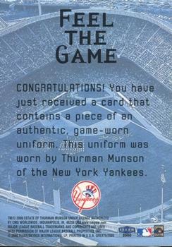 2000 Fleer Greats of the Game - Feel the Game Yankees Clippings #NNO Thurman Munson Back