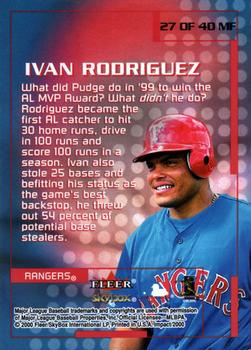 2000 Fleer Impact - Mighty Fine in '99 #27MF Ivan Rodriguez Back