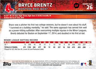 2015 Topps Mini #26 Bryce Brentz Back