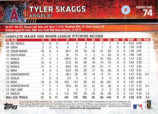 2015 Topps Mini #74 Tyler Skaggs Back