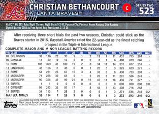 2015 Topps Mini #523 Christian Bethancourt Back