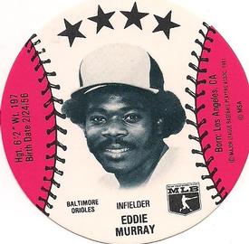 1982 On Deck Cookies Discs #NNO Eddie Murray Front