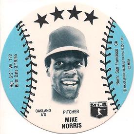 1982 On Deck Cookies Discs #NNO Mike Norris Front