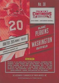 2015 Panini Contenders - Draft Ticket Autographs #38 Blake Perkins Back