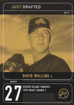 2000 Just - Drafted #DW27 David Walling  Front