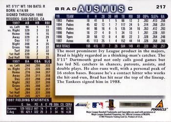 1998 Score #217 Brad Ausmus Back