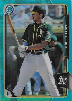 2015 Bowman Draft - Chrome Blue Sky Refractors #196 Matt Olson Front