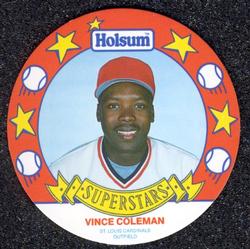 1990 Holsum Discs #15 Vince Coleman Front