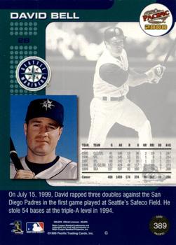 2000 Pacific - Copper #389 David Bell  Back