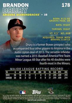 2016 Stadium Club #178 Brandon Drury Back