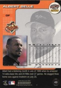 2000 Pacific - Platinum Blue #49a Albert Belle Back