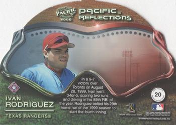 2000 Pacific - Reflections #20 Ivan Rodriguez  Back