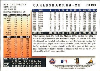 1998 Score Rookie & Traded #RT194 Carlos Baerga Back