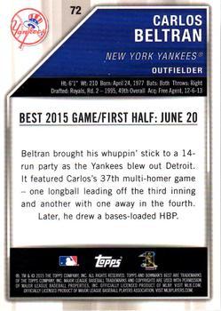 2015 Bowman's Best - Super Fractor #72 Carlos Beltran Back