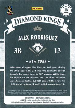 2016 Donruss #19 Alex Rodriguez Back
