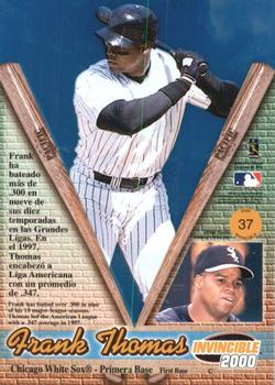 2000 Pacific Invincible - Platinum Blue #37 Frank Thomas  Back