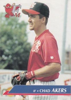 1996 Multi-Ad Fargo-Moorhead RedHawks #6 Chad Akers Front