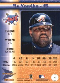 2000 Pacific Prism - Holographic Gold #4 Mo Vaughn  Back