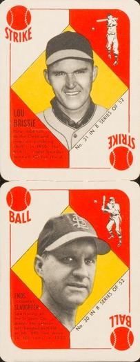 1951 Topps Blue Backs - Topps Blue Backs Panels #31-30 Lou Brissie / Enos Slaughter Front