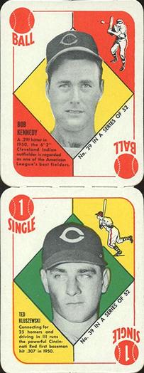 1951 Topps Red Backs - Topps Red Backs Panels #29-39 Bob Kennedy / Ted Kluszewski Front