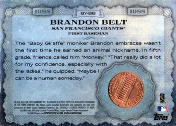 2015 Topps Update - Birth Year Coin and Stamp Penny #BY-BB Brandon Belt Back