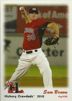 2010 Grandstand Hickory Crawdads #NNO Sam Brown Front