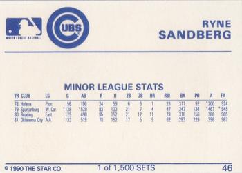 1990 Star Gold #46 Ryne Sandberg Back