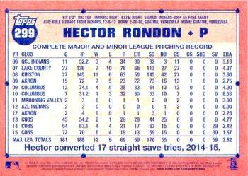 2016 Topps Archives #299 Hector Rondon Back