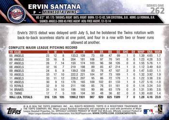 2016 Topps - Rainbow Foil #262 Ervin Santana Back