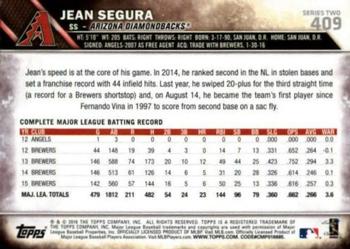 2016 Topps - Rainbow Foil #409 Jean Segura Back