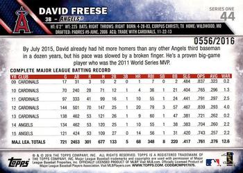 2016 Topps - Gold #44 David Freese Back