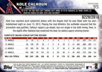 2016 Topps - Gold #95 Kole Calhoun Back