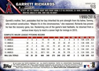 2016 Topps - Gold #98 Garrett Richards Back